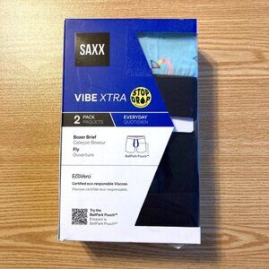 SAXX Vibe Xtra Boxer Brief Fly 2-Pack Men's Large L Black/Print NEW